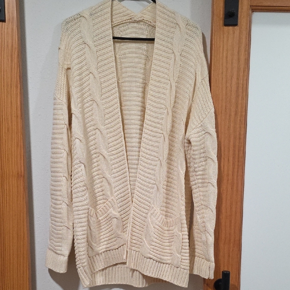 Cozy Cream Cable Knit Cardigan